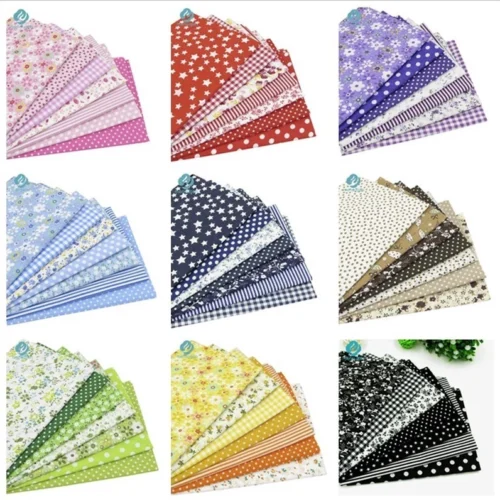 366926d328c9e8f713ec1100b0d9b7c1.webp 7pcs lot 25cmx25cm Squares Printed Cotton Fabric Kain Diy Cloth Patchwork fabric