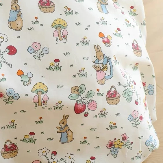 cn-11134207-7r98o-lr2moet45of1b4.webp Cotton Fabric Width 60 Forest Rabbit Design Clothing Dresses Sheet Cloth Kain Cotton Bidang 60