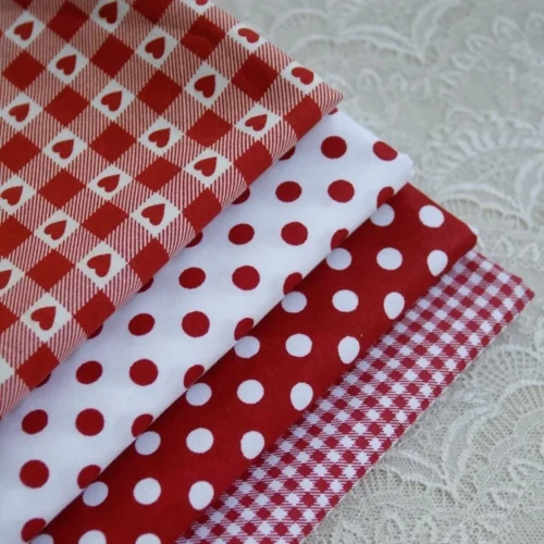 cn-11134207-820l4-mf5hw3wl1lhl58.webp Cotton Twill Fabric 160cm Wide with Red Polka Dot Checkered Design Ideal for Clothing Home Decor