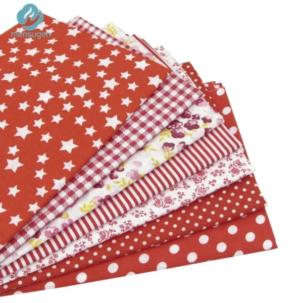 7pcs lot 25cmx25cm Squares Printed Cotton Fabric Kain Diy Cloth Patchwork fabric