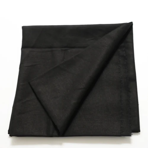 50 × 140cm Black Linen Cotton Fabric – Soft Natural Blend Fabric for Sewing & DIY