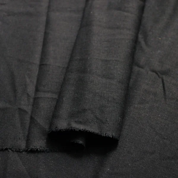 50 × 140cm Black Linen Cotton Fabric – Soft Natural Blend Fabric for Sewing & DIY