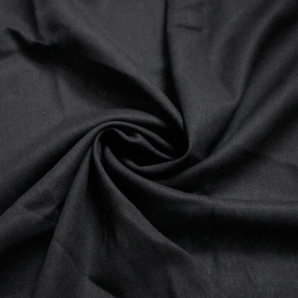 50 × 140cm Black Linen Cotton Fabric – Soft Natural Blend Fabric for Sewing & DIY