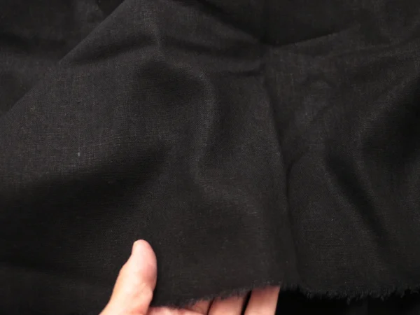 50 × 140cm Black Linen Cotton Fabric – Soft Natural Blend Fabric for Sewing & DIY