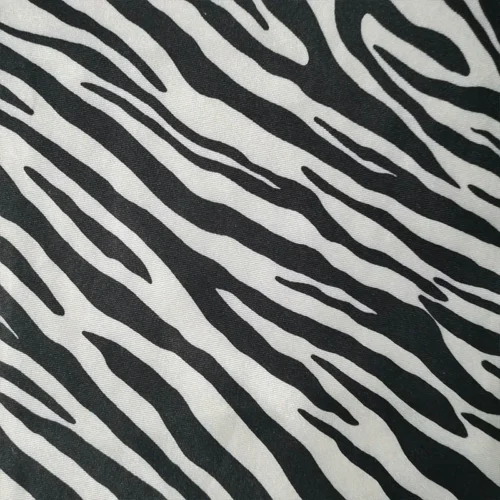 150 × 200cm White Zebra Print Cotton Spandex Knit Fabric – 4-Way Stretch Fabric for Swimwear & Apparel