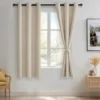 2pcs 100 × 130cm 100% Blackout Curtains with Tiebacks – Thermal Insulated Grommet Drapes