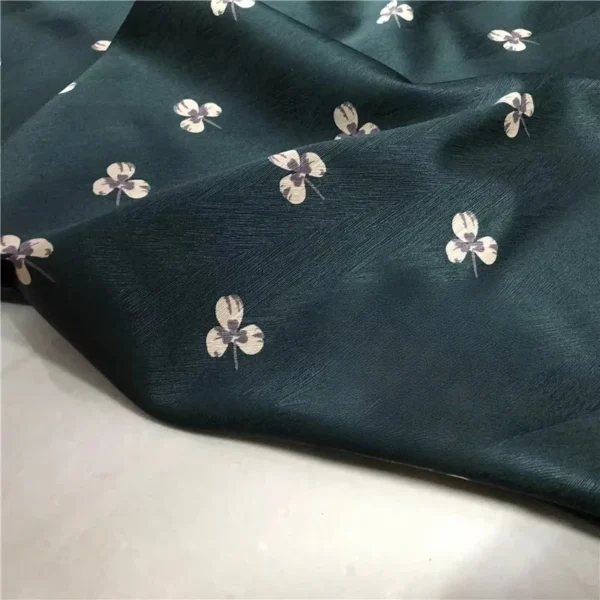 100cm Mulberry Silk Stretch Satin Fabric – Textured Herringbone Print for Blouses & Dresses