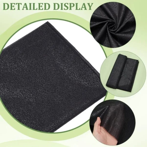 45.3 × 43.3in Black Fusible Cotton Interfacing Fabric – Woven Iron-On Lining for Sewing