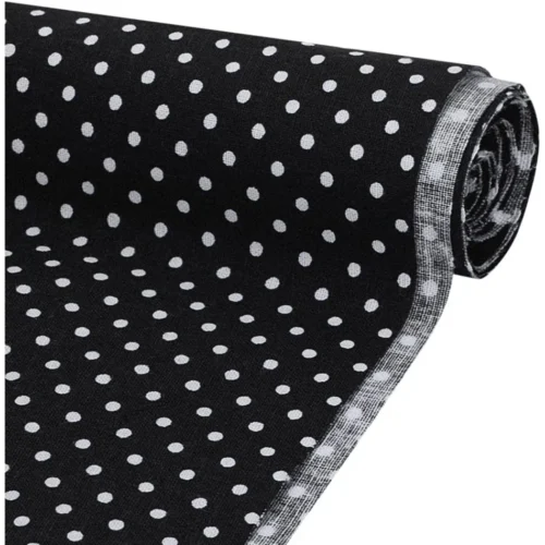 S1d0e64d3dc114dc0bfcf910fb311d6e2I.webp 1.09 Yard Black & White Polka Dot Cotton Fabric – 62in Wide Printed Sewing Fabric