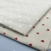 50 × 150cm Natural Linen Fabric – Peach Heart Print Canvas Fabric for DIY Sewing