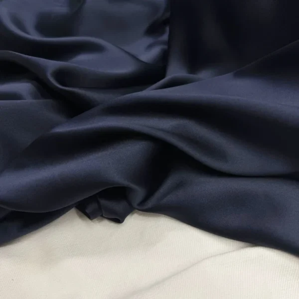 S244918c242184e7e91f9662fdffcb1523.webp 50 × 145cm Dark Blue Mulberry Silk Stretch Satin Fabric – 100% Silk for Shirts & Dresses
