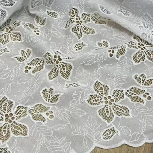 S24b2cf85646f4db4bf7eaa5500da1a57K.webp 90 × 130cm Water-Soluble Floral Embroidered Lace Fabric – Hollow Chiffon Fabric for Sewing