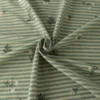 50 × 145cm Green Embroidered Striped Cotton Linen Fabric – Sewing Fabric for Dresses & Shirts