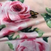 S2792afdf14374489a561ba7a918c7e554.webp 100 × 145cm Rose Butterfly Stretch Satin Fabric – Printed Sewing Fabric for Dresses