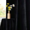 S2839e78cc5e143df8b3db8b8e53813326.webp 150 × 250cm Black Velvet Blackout Curtain – Thermal Insulated Window Curtain (1 Panel)