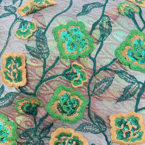 S2ad0ac53419040728afdec9e7bf97f90h.webp 5 Yards Premium Floral Embroidered Chiffon Lace Fabric – French Sequin Mesh for Wedding Dresses