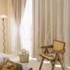 180 × 233cm Elegant Double Layer Blackout Curtain – Embroidered Sheer Window Drape (1 Panel)