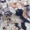 150 × 150cm Cute Cat Cotton Canvas Fabric – Thick Jacquard Fabric for Bags & DIY Sewing
