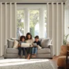 2pcs 100 × 130cm 100% Blackout Curtains with Tiebacks – Thermal Insulated Grommet Drapes
