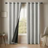 2pcs 132 × 241cm Plain Linen Blackout Curtains with Tiebacks – 100% Blackout Window Drapes