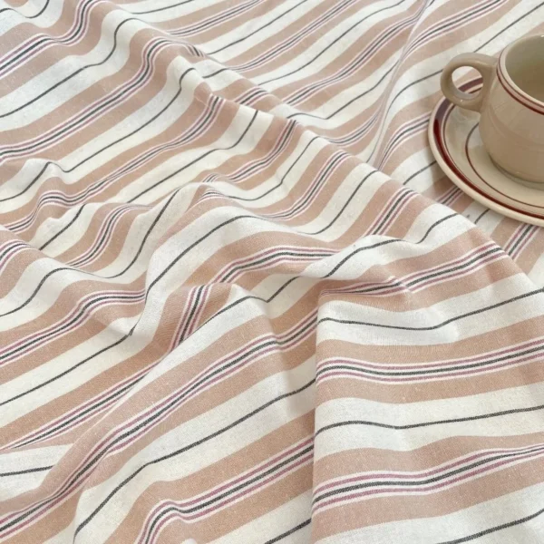 50 × 145cm French Striped Poly-Cotton Fabric – Yarn Dyed Fabric for Shirts & Dresses