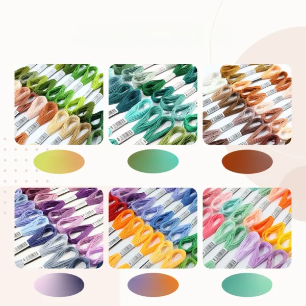 20 Colors Embroidery Floss Set – 6-Strand Polyester Cross Stitch Thread Kit