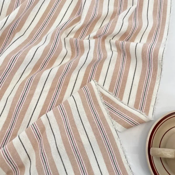 50 × 145cm French Striped Poly-Cotton Fabric – Yarn Dyed Fabric for Shirts & Dresses