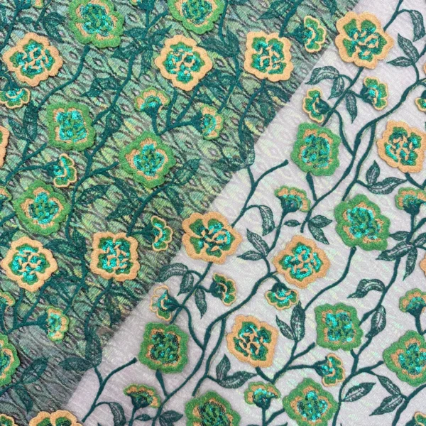 S44424b7f04b74199b645176398a7acdch.webp 5 Yards Premium Floral Embroidered Chiffon Lace Fabric – French Sequin Mesh for Wedding Dresses