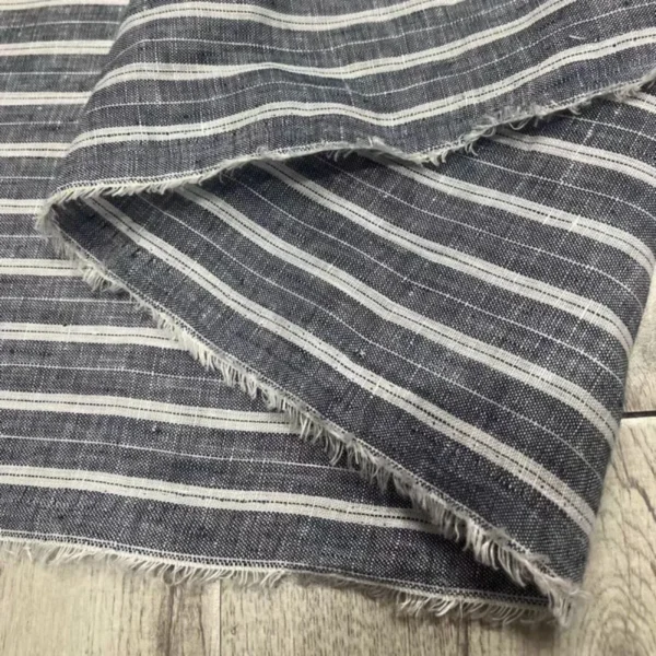 50 × 140cm Japanese Yarn-Dyed Striped Linen Fabric – Soft Breathable Sewing Fabric
