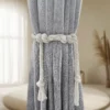2pcs 132 × 241cm Plain Linen Blackout Curtains with Tiebacks – 100% Blackout Window Drapes