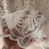 1 Yard × 130cm Floral Embroidered Lace Mesh Fabric – Cotton Thread Wedding Dress Fabric