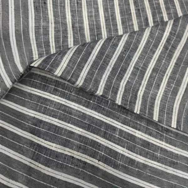 50 × 140cm Japanese Yarn-Dyed Striped Linen Fabric – Soft Breathable Sewing Fabric