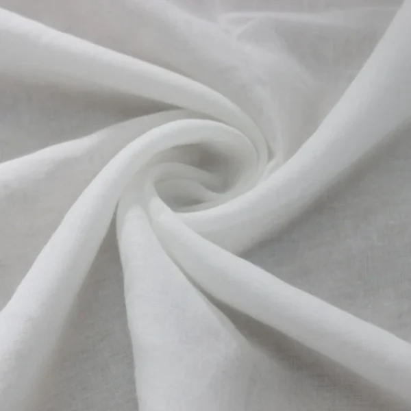 3m White Cotton Voile Fabric – Lightweight Cotton Lining & Curtain Fabric (140cm Wide)
