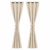 2pcs 100 × 130cm 100% Blackout Curtains with Tiebacks – Thermal Insulated Grommet Drapes