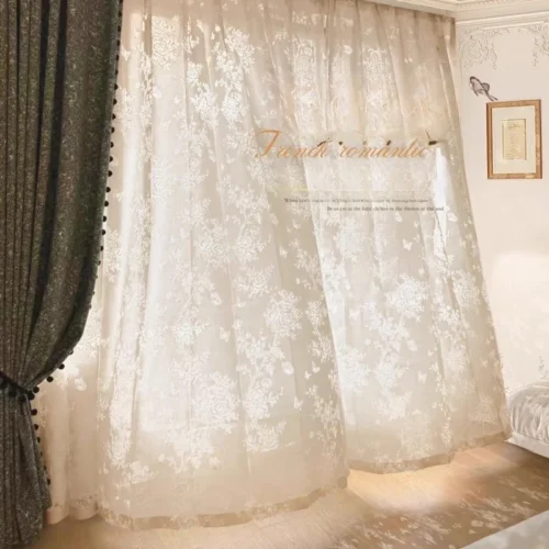 100 × 250cm Luxury Butterfly Sheer Tulle Curtain – Elegant Window Curtain for Home Décor