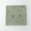 50 × 145cm Green Embroidered Striped Cotton Linen Fabric – Sewing Fabric for Dresses & Shirts