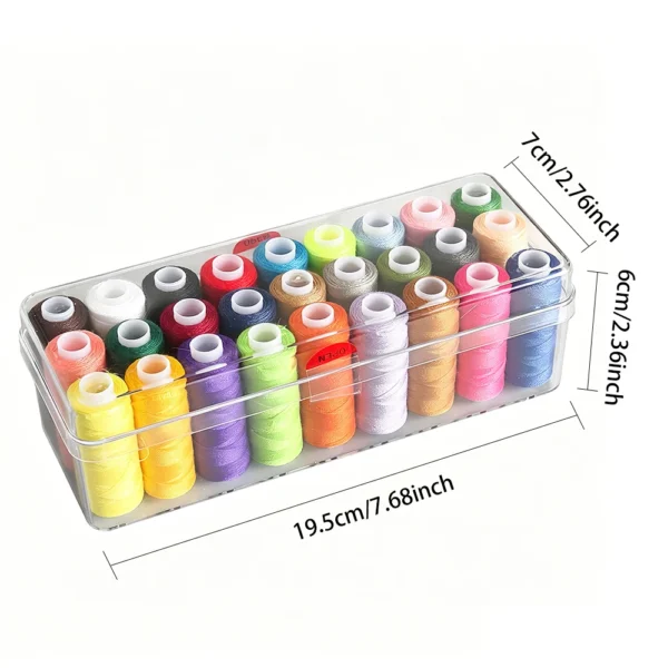 27 Colors Polyester Sewing Thread Kit – Multi-Color Thread Set with Storage Box