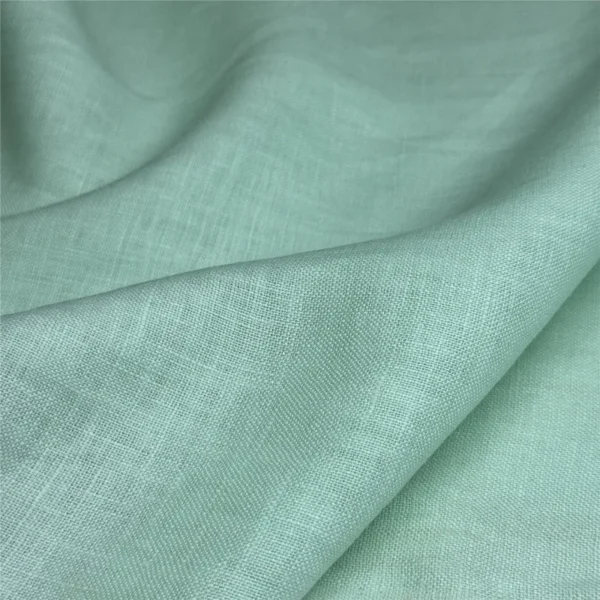 50 × 135cm Mint Green Washed Linen Fabric – 100% Soft Breathable Linen for Sewing