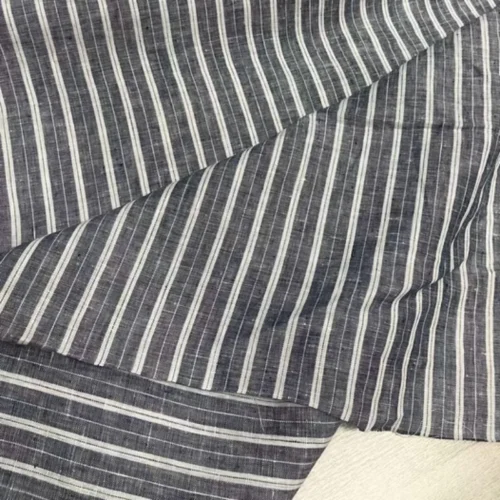 50 × 140cm Japanese Yarn-Dyed Striped Linen Fabric – Soft Breathable Sewing Fabric