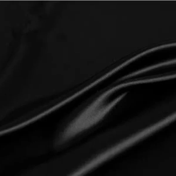 50 × 150cm Black Acetate Satin Fabric – Silky Smooth Draping Fabric for Sewing & Décor