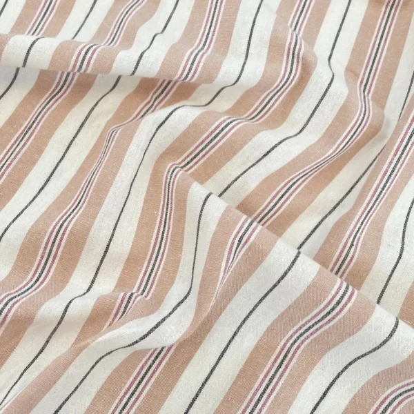50 × 145cm French Striped Poly-Cotton Fabric – Yarn Dyed Fabric for Shirts & Dresses