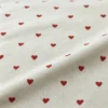 50 × 150cm Natural Linen Fabric – Peach Heart Print Canvas Fabric for DIY Sewing