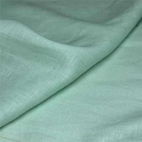 50 × 135cm Mint Green Washed Linen Fabric – 100% Soft Breathable Linen for Sewing