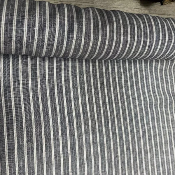 50 × 140cm Japanese Yarn-Dyed Striped Linen Fabric – Soft Breathable Sewing Fabric
