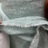 White & Green Yarn-Dyed Striped Linen Fabric – Lightweight Sewing Fabric for Shirts & Dresses