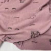 1m × 160cm Pink Ribbed Knit Cotton Fabric – Stretch Fabric for Apparel & DIY Sewing
