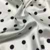 Sc773e7ce85c747e7a42ae33f92513d46Y.webp 0.5m × 114cm White Polka Dot Stretch Satin Fabric – Black Dot Silk Fabric for Dresses