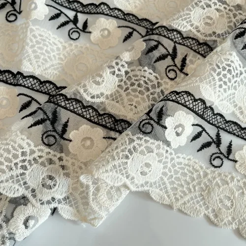 Scc14b23ab2754d1aaa8e83fa0ccc16bfN.webp 1 Yard (90 × 130cm) Floral Cotton Lace Embroidery Fabric – Soft Fabric for Wedding Dresses & Sewing