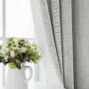 2pcs 132 × 241cm Plain Linen Blackout Curtains with Tiebacks – 100% Blackout Window Drapes