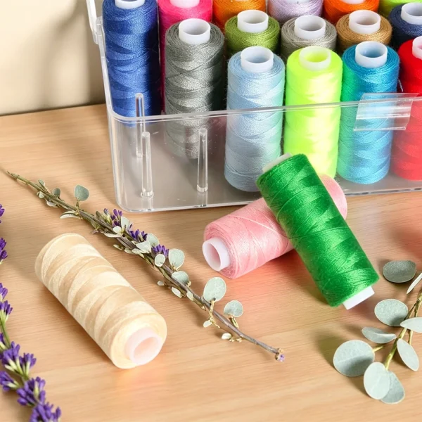 27 Colors Polyester Sewing Thread Kit – Multi-Color Thread Set with Storage Box